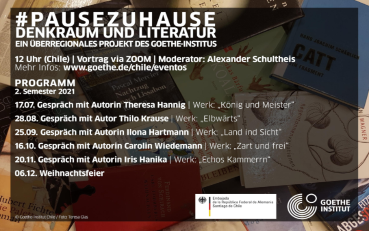 #PAUSEZUHAUSE2021: DENKRAUM UND LITERATUR, 17.07.2021, 12 Uhr (Chile)